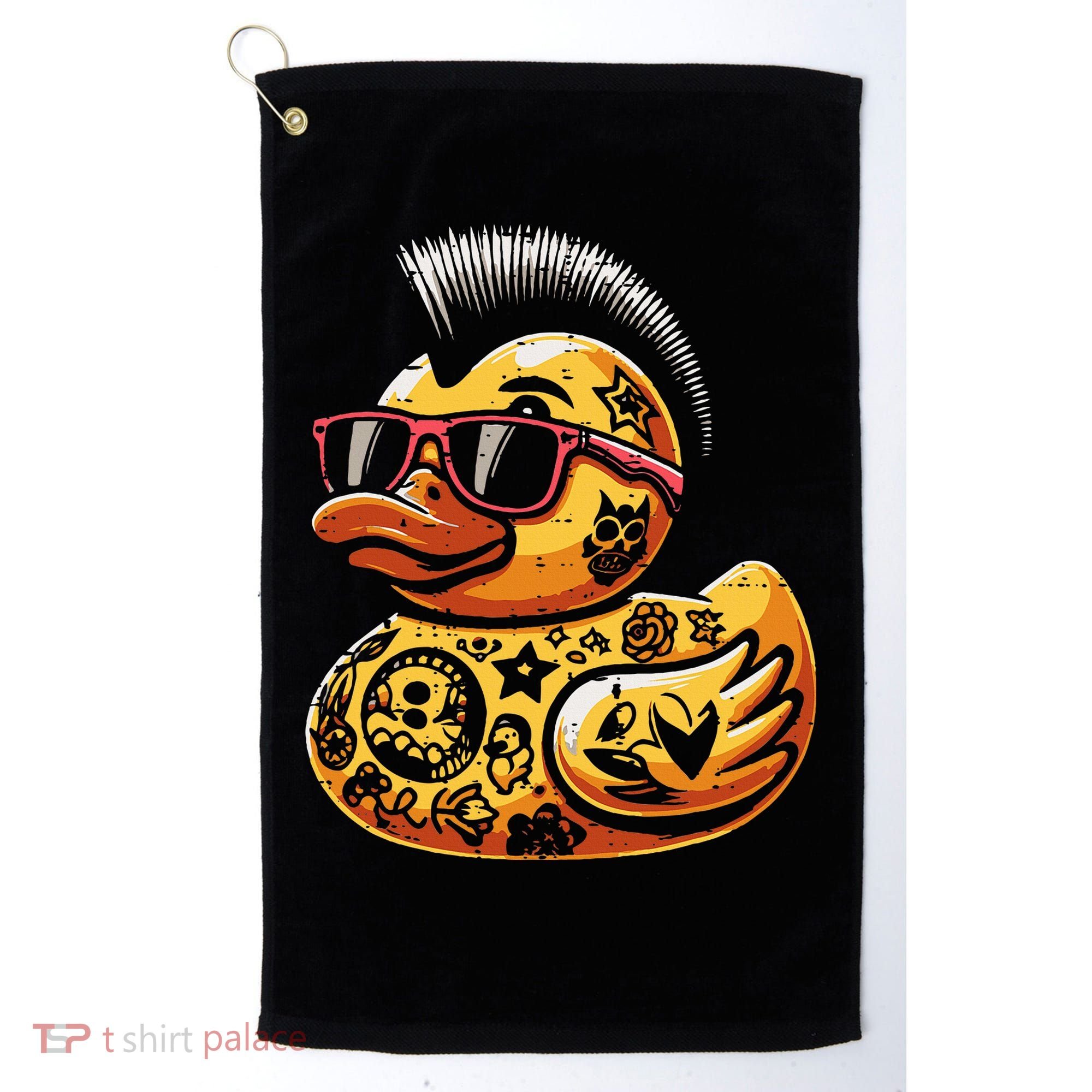 Mohawk Rubber Duck Punk Rock Rocker Golf Towel