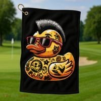 Mohawk Rubber Duck Punk Rock Rocker Golf Towel thumb 1