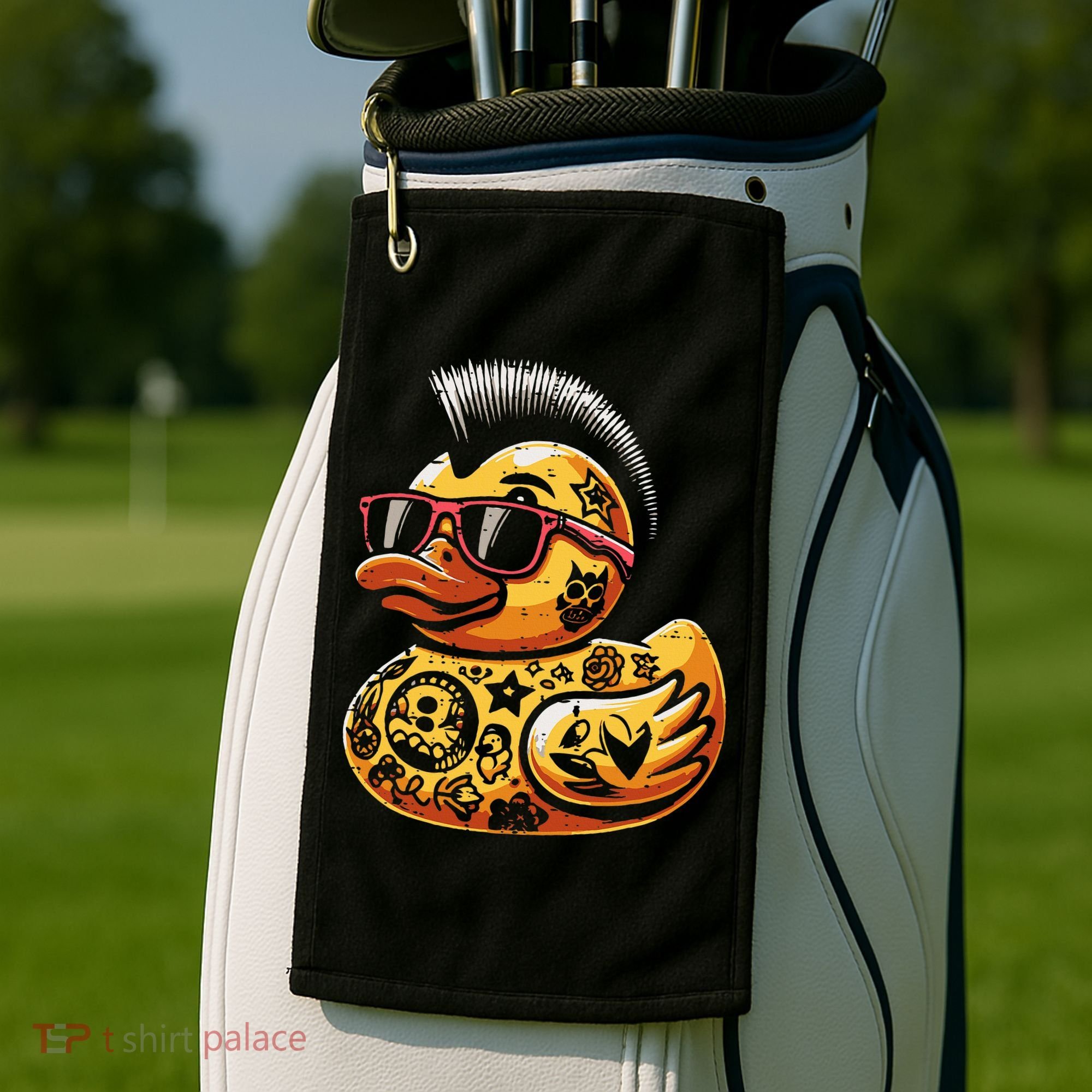 Mohawk Rubber Duck Punk Rock Rocker Golf Towel