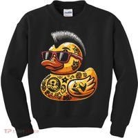 Mohawk Rubber Duck Punk Rock Rocker Kids Sweatshirt thumb 0