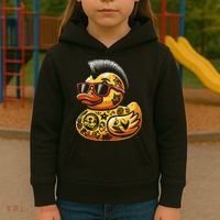 Mohawk Rubber Duck Punk Rock Rocker Kids Hoodie thumb 3