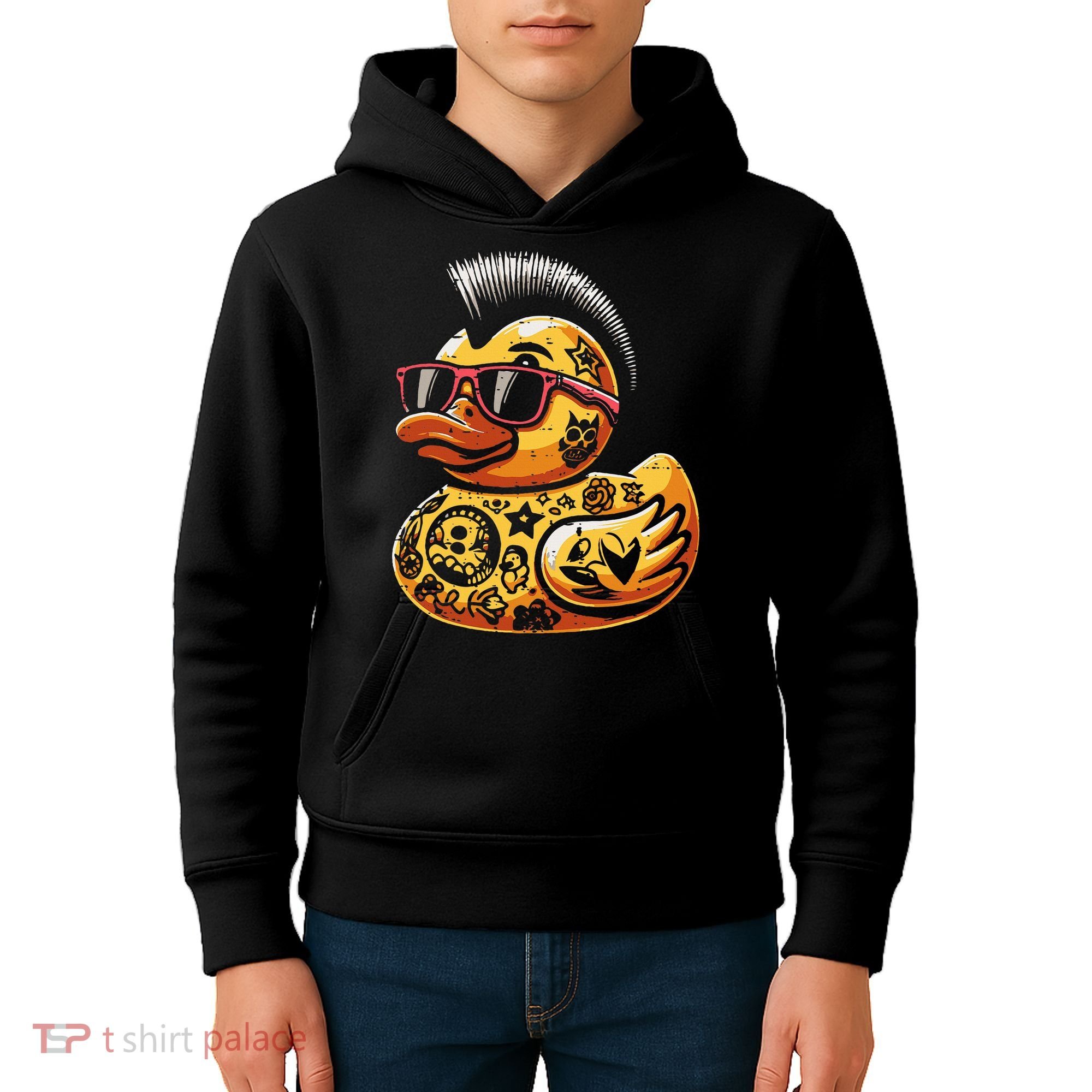 Mohawk Rubber Duck Punk Rock Rocker Kids Hoodie