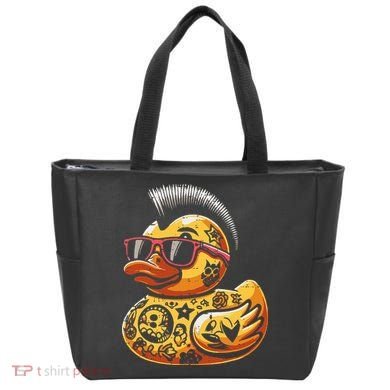 Mohawk Rubber Duck Punk Rock Rocker Tote Bag