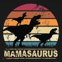 Mamasaurus Rex Dinosaur Pajama Dino Twin Mom With Two Bucket Hat thumb 4