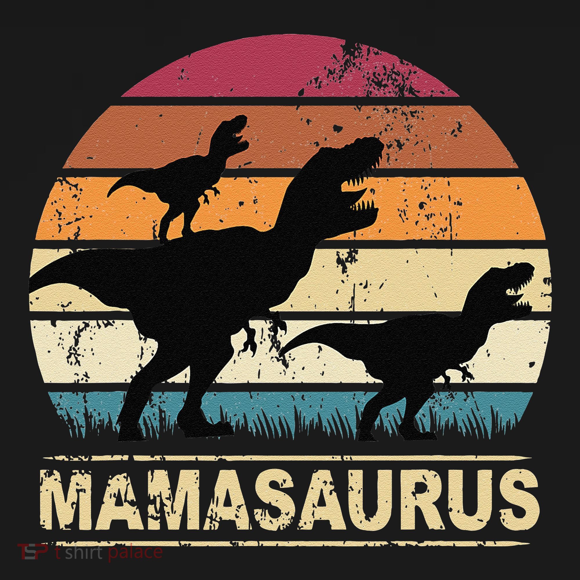 Mamasaurus Rex Dinosaur Pajama Dino Twin Mom With Two Bucket Hat