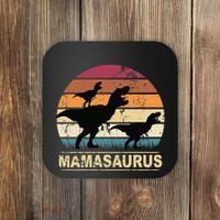 Mamasaurus Rex Dinosaur Pajama Dino Twin Mom With Two Coaster thumb 0