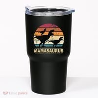 Mamasaurus Rex Dinosaur Pajama Dino Twin Mom With Two Tumbler thumb 0