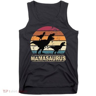 Mamasaurus Rex Dinosaur Pajama Dino Twin Mom With Two Tank Top