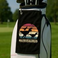 Mamasaurus Rex Dinosaur Pajama Dino Twin Mom With Two Golf Towel thumb 2