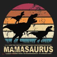 Mamasaurus Rex Dinosaur Pajama Dino Twin Mom With Two Golf Towel thumb 3