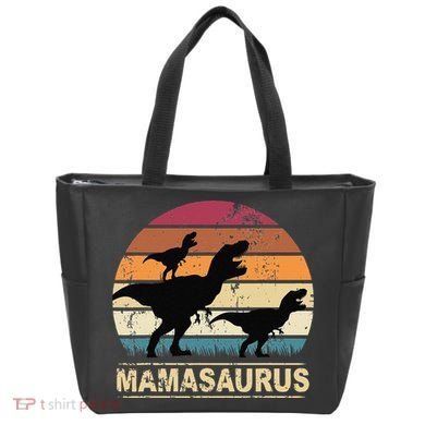 Mamasaurus Rex Dinosaur Pajama Dino Twin Mom With Two Tote Bag