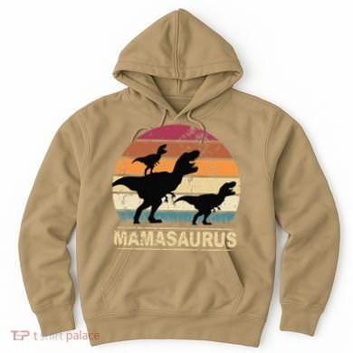 Mamasaurus Rex Dinosaur Pajama Dino Twin Mom With Two Hoodie