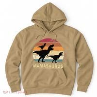 Mamasaurus Rex Dinosaur Pajama Dino Twin Mom With Two Hoodie thumb 0