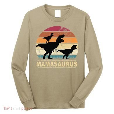 Mamasaurus Rex Dinosaur Pajama Dino Twin Mom With Two Long Sleeve Shirt
