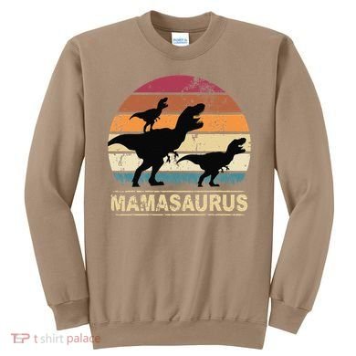 Mamasaurus Rex Dinosaur Pajama Dino Twin Mom With Two Sweatshirt