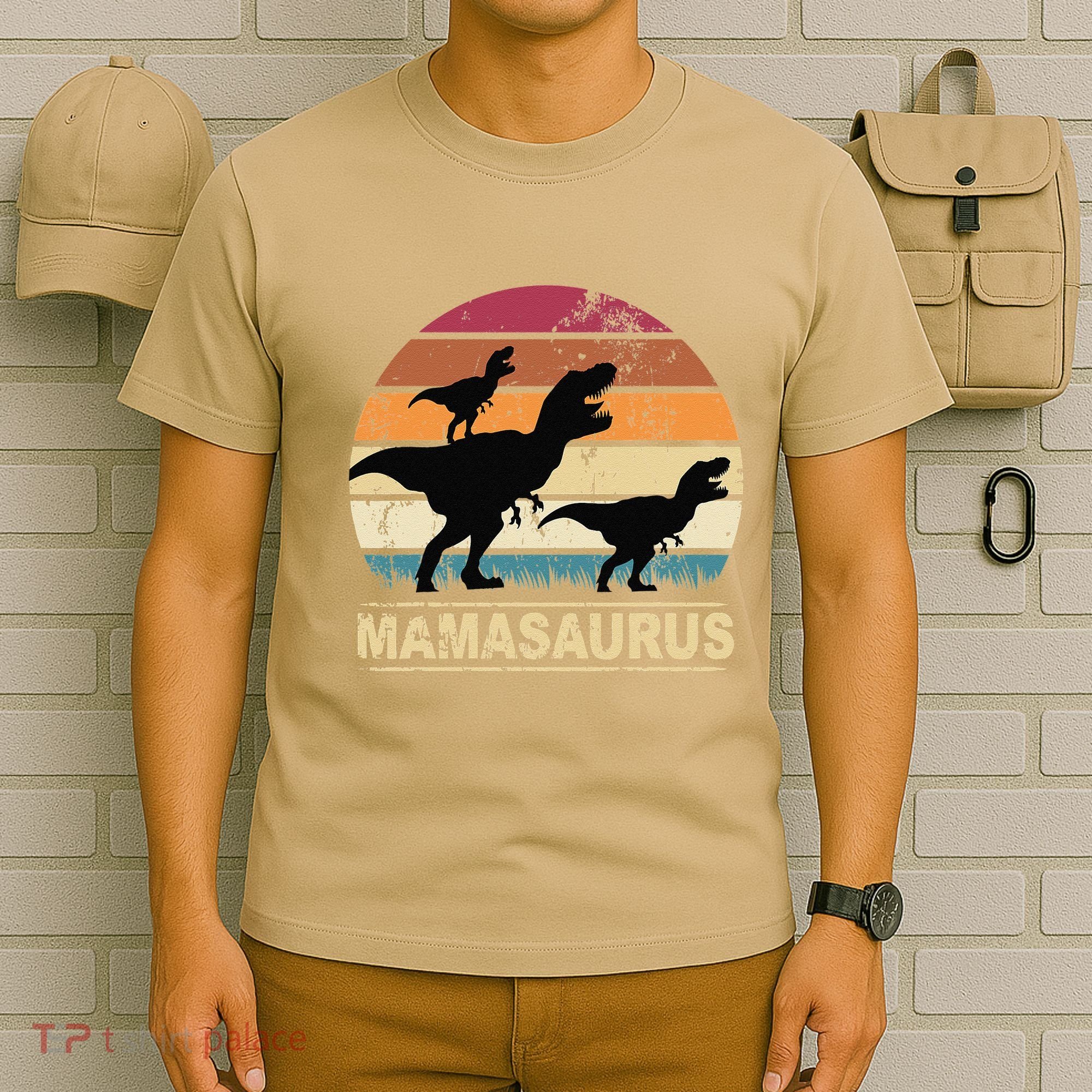 Mamasaurus Rex Dinosaur Pajama Dino Twin Mom With Two T-Shirt