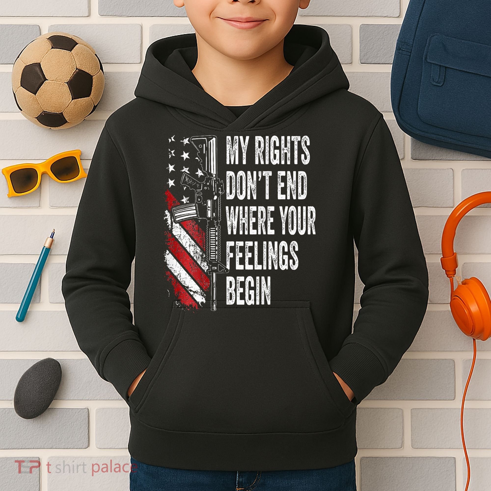 My Rights DonT End Where Your Feelings Begin Kids Hoodie