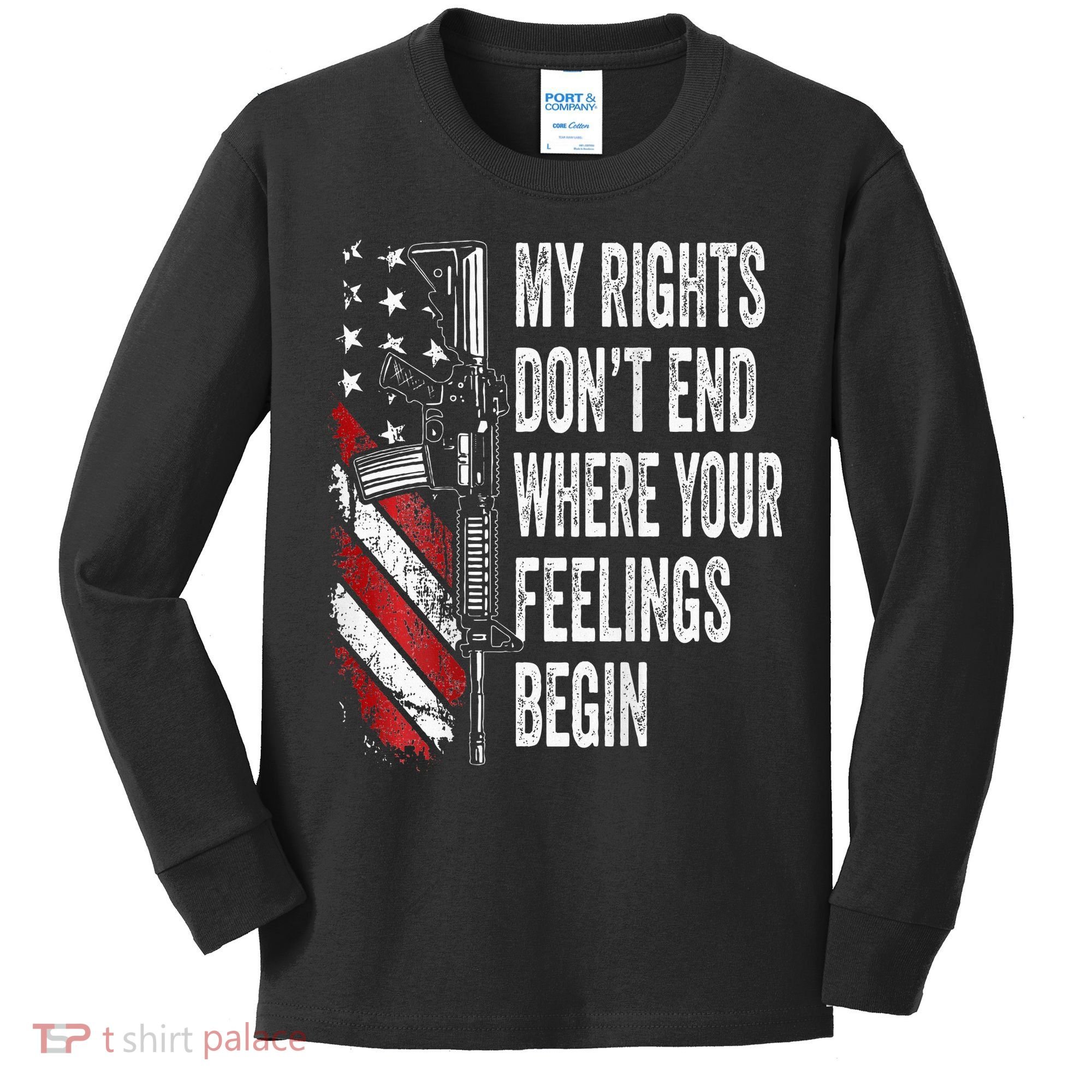 My Rights DonT End Where Your Feelings Begin Kids Long Sleeve Shirt