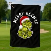 Merry Rexmas Dinosaur Christmas Tree Rex Fa Ra Rawr Xmas Meaningful Gift Golf Towel thumb 1