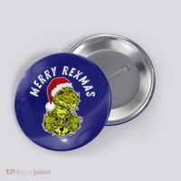Merry Rexmas Dinosaur Christmas Tree Rex Fa Ra Rawr Xmas Meaningful Gift Button thumb 0