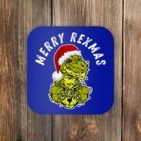 Merry Rexmas Dinosaur Christmas Tree Rex Fa Ra Rawr Xmas Meaningful Gift Coaster thumb 0