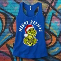 Merry Rexmas Dinosaur Christmas Tree Rex Fa Ra Rawr Xmas Meaningful Gift Women's Tank Top thumb 3