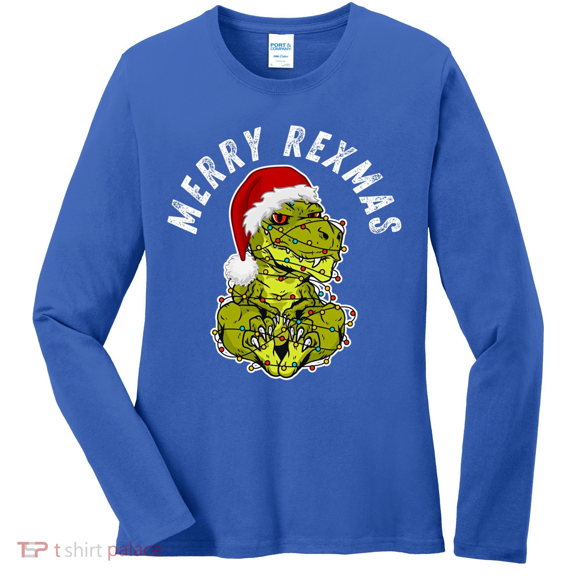 Merry Rexmas Dinosaur Christmas Tree Rex Fa Ra Rawr Xmas Meaningful Gift Women's Long Sleeve Shirt
