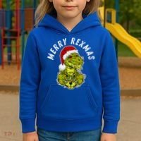 Merry Rexmas Dinosaur Christmas Tree Rex Fa Ra Rawr Xmas Meaningful Gift Kids Hoodie thumb 3