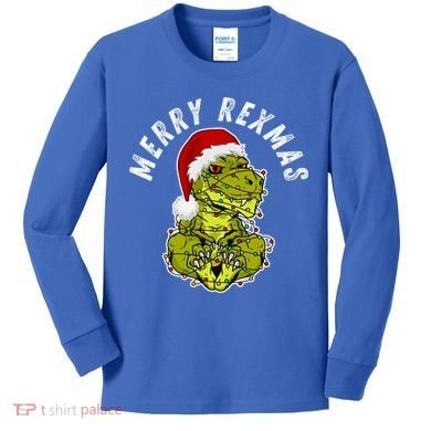 Merry Rexmas Dinosaur Christmas Tree Rex Fa Ra Rawr Xmas Meaningful Gift Kids Long Sleeve Shirt