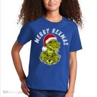 Merry Rexmas Dinosaur Christmas Tree Rex Fa Ra Rawr Xmas Meaningful Gift Kids T-Shirt thumb 2