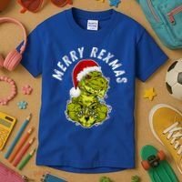 Merry Rexmas Dinosaur Christmas Tree Rex Fa Ra Rawr Xmas Meaningful Gift Kids T-Shirt thumb 3