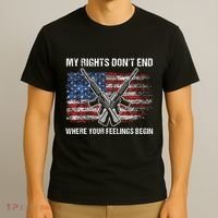 My Rights DonT End Where Your Feelings Begin American Guns T-Shirt thumb 3