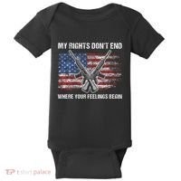 My Rights DonT End Where Your Feelings Begin American Guns Baby Bodysuit thumb 0