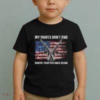 My Rights DonT End Where Your Feelings Begin American Guns Toddler T-Shirt thumb 2