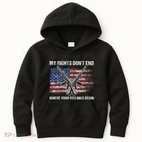 My Rights DonT End Where Your Feelings Begin American Guns Kids Hoodie thumb 0