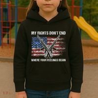 My Rights DonT End Where Your Feelings Begin American Guns Kids Hoodie thumb 3