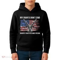 My Rights DonT End Where Your Feelings Begin American Guns Kids Hoodie thumb 4