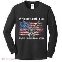 My Rights DonT End Where Your Feelings Begin American Guns Kids Long Sleeve Shirt thumb 0