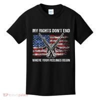 My Rights DonT End Where Your Feelings Begin American Guns Kids T-Shirt thumb 0