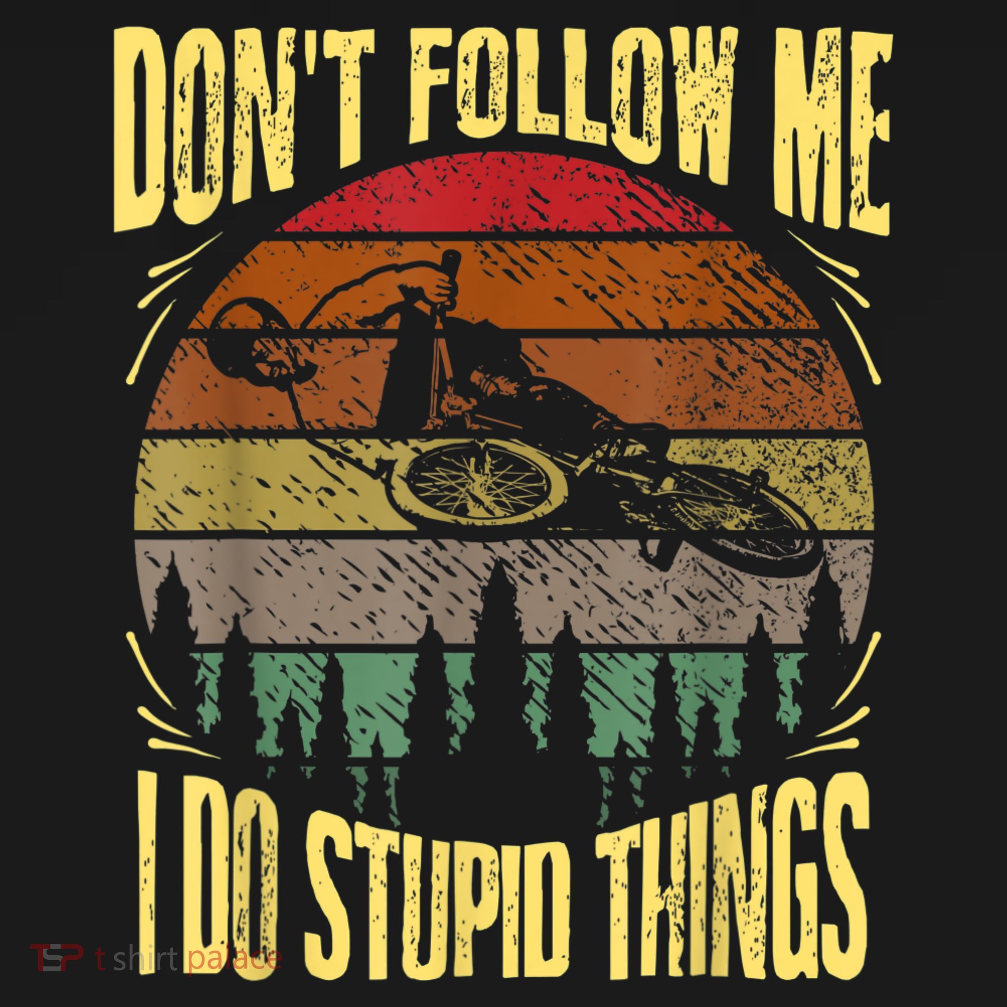 Mens Retro Don't Follow Me I Do Stupid Things BMX Rider Hoodie