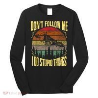 Mens Retro Don't Follow Me I Do Stupid Things BMX Rider Long Sleeve Shirt thumb 0