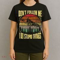 Mens Retro Don't Follow Me I Do Stupid Things BMX Rider T-Shirt thumb 4