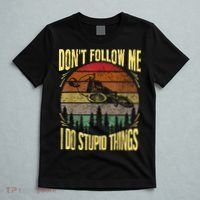 Mens Retro Don't Follow Me I Do Stupid Things BMX Rider T-Shirt thumb 5