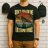 Mens Retro Don't Follow Me I Do Stupid Things BMX Rider T-Shirt thumb 6