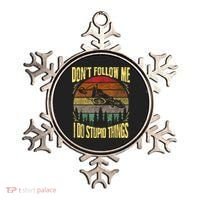 Mens Retro Don't Follow Me I Do Stupid Things BMX Rider Ornament thumb 0