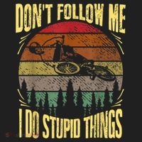 Mens Retro Don't Follow Me I Do Stupid Things BMX Rider Hat thumb 2
