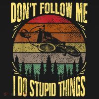 Mens Retro Don't Follow Me I Do Stupid Things BMX Rider Tank Top thumb 6