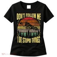 Mens Retro Don't Follow Me I Do Stupid Things BMX Rider Women's T-Shirt thumb 0