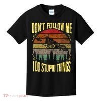 Mens Retro Don't Follow Me I Do Stupid Things BMX Rider Kids T-Shirt thumb 0