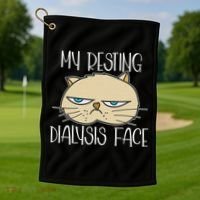 My Resting Dialysis Face A Funny Dialysis Patient Golf Towel thumb 1